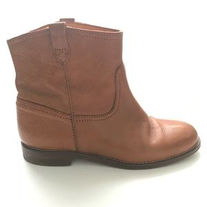 Madewell Otis Ankle Boots Brown Pebbled Leather